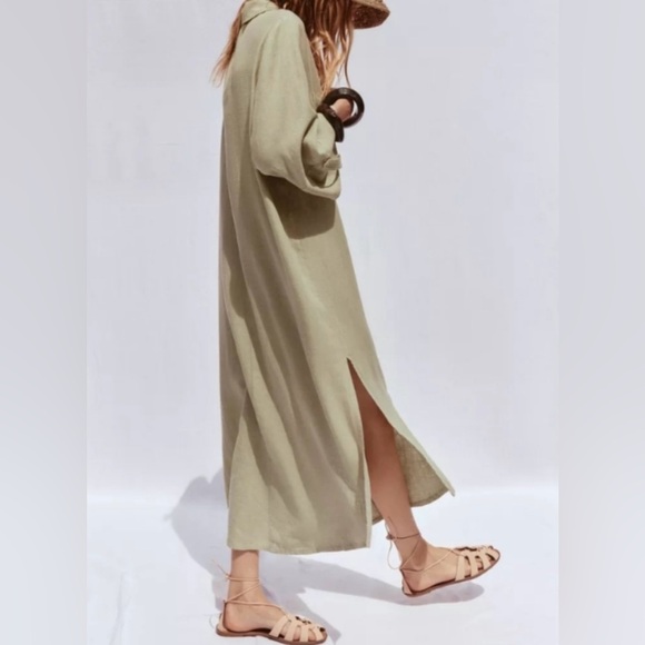 ZARA LINEN SHIRT DRESS
Color : LIGHT KHAKI * Size : S - Picture 3 of 8